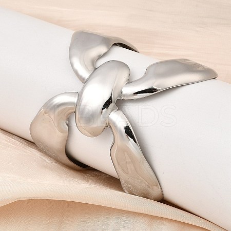 304 Stainless Steel Open Cuff Bangles for Women BJEW-K264-03P-1