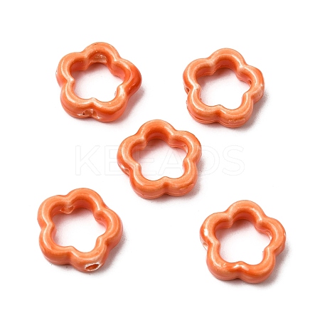Flower Hollow Glazed Porcelain Bead Frame PORC-A034-09J-1