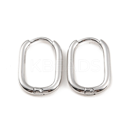 Non-Tarnish 304 Stainless Steel Oval Hoop Earrings EJEW-M218-02A-P-1