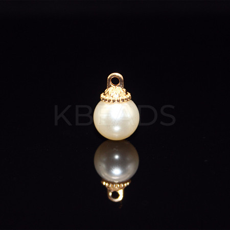Imitation Pearl Pendant with Alloy Findings OHAR-PW0003-122A-01-1