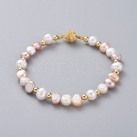 Natural Pearl Beaded Bracelets BJEW-JB04992-1
