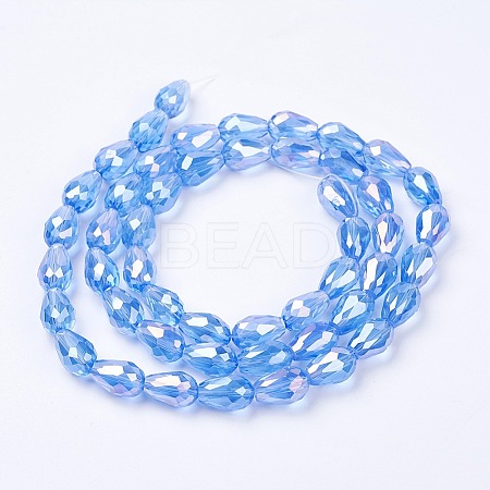 Electroplate Glass Beads Strands LS-EGLA-D015-15x10mm-10-1