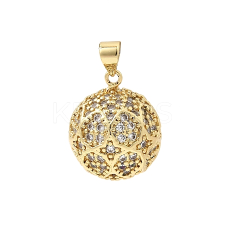 Brass Micro Pave Cubic Zirconia Pendants KK-Z137-11G-1