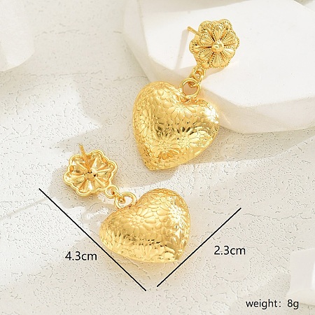 Luxurious Gold Earrings with Elegant Star and Heart Design JO9174-4-1