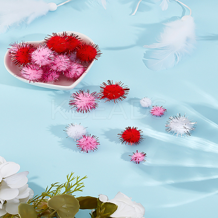 300Pcs 9 Styles Handmade DIY Doll Craft Pom Pom Yarn Pom Pom Balls DIY-LP0005-39-1