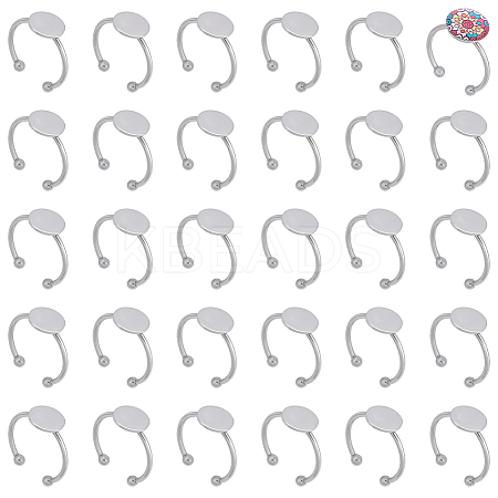 30Pcs Adjustable 304 Stainless Steel Finger Rings Components STAS-UN0059-79A-1