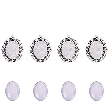Oval Clear Glass Cabochon Cover DIY-PH0018-99AS-1
