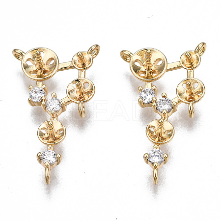 Brass Micro Pave Clear Cubic Zirconia Peg Bails Chandelier Component Links KK-S356-328-NF-1
