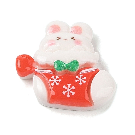 Animal Christmas Socking Theme Opaque Resin Decoden Cabochons RESI-S397-03E-1