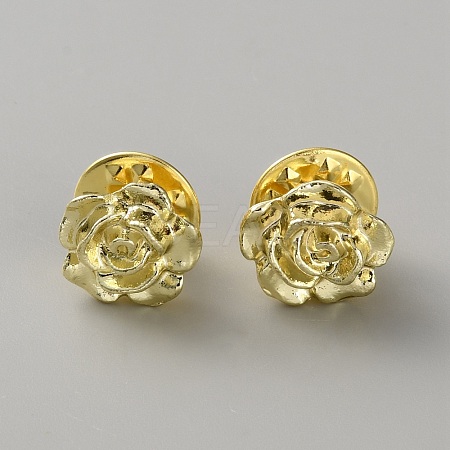 Flower Alloy Lapel Pin Backs for Backpack Clothes JEWB-WH0026-61G-1