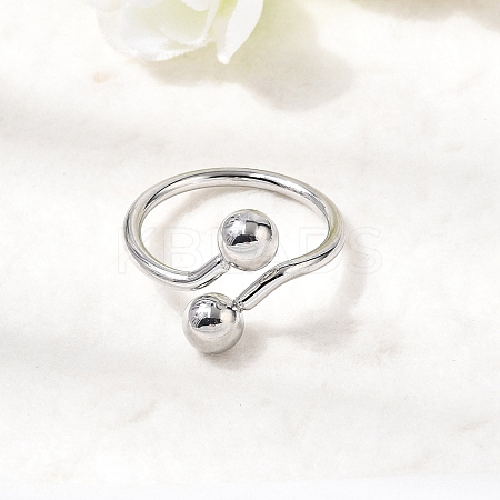 304 Stainless Steel Open Cuff Rings for Women RJEW-K313-19P-1