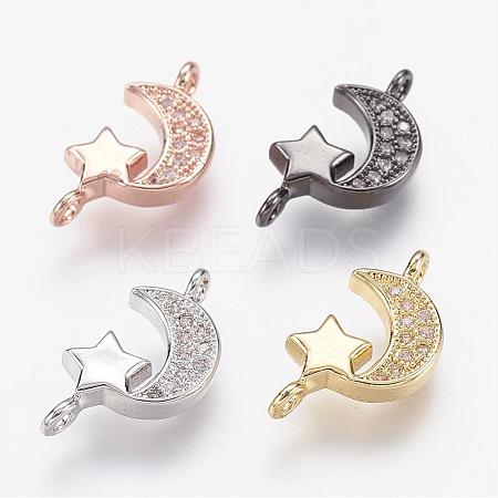 Brass Micro Pave Cubic Zirconia Links ZIRC-G098-71-1