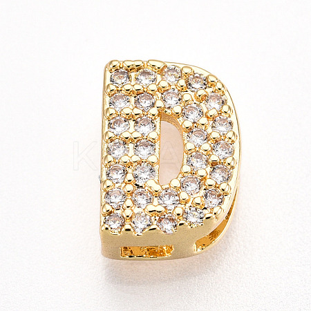 Brass Micro Pave Cubic Zirconia Charms KK-N254-217G-D-1