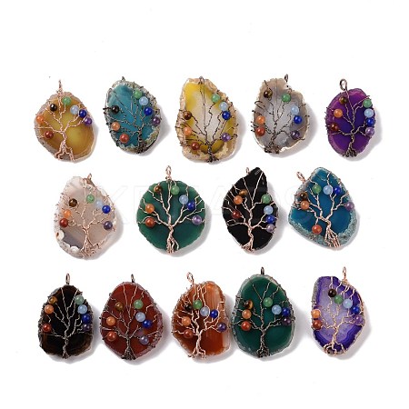 Natural Agate Big Pendants G-H274-06-1