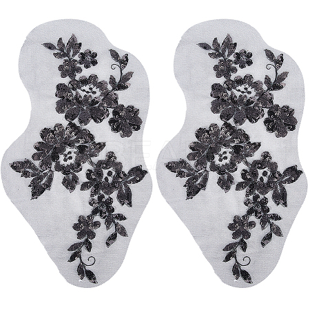 Flower Polyester Embroidery Sew on Appliques PATC-WH0012-32A-1