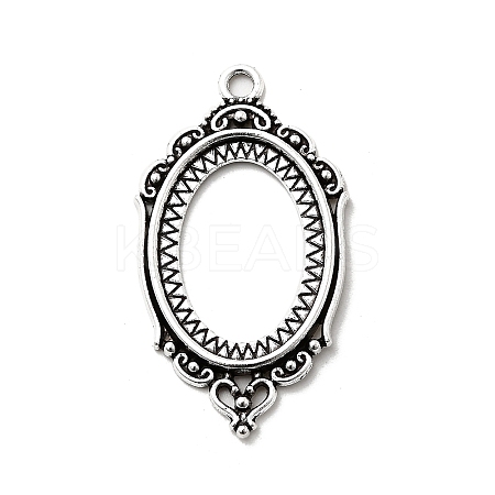 Vintage Tibetan Style Alloy Pendant Cabochon Bezel Settings X-TIBEP-O006-35AS-1