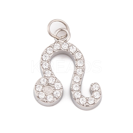 316 Stainless Steel Micro Pave Cubic Zirconia Pendants STAS-K284-01G-P-1
