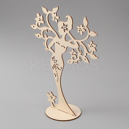 Wood Earring Display Tree Stands EDIS-WH0031-22A-1