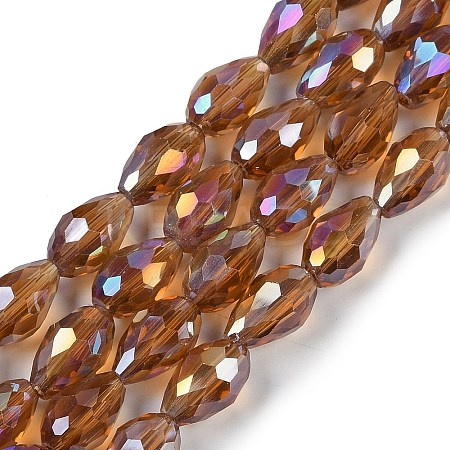 Transparent Electroplate Glass Beads Strands EGLA-N013-T4mm-B16-1