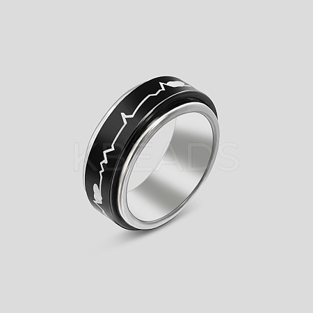 Rotatable 304 Stainless Steel Finger Rings FS-WGF1F3F-07-1