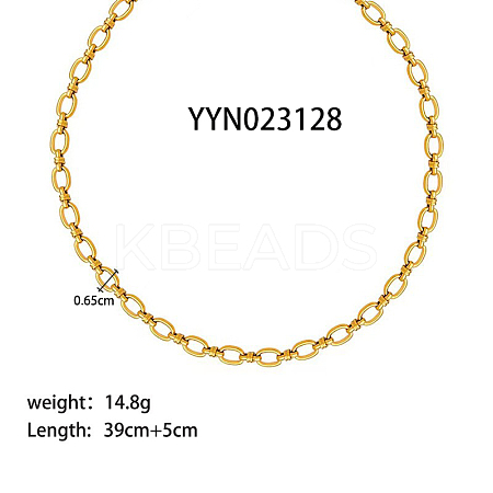 6.5mm Stylish 304 Stainless Steel Oval Link Chain Necklaces for Women Men AA4830-10-1