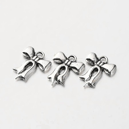 Tibetan Style Alloy Bowknot Bow Charms LS-X-TIBEP-O009-20-1