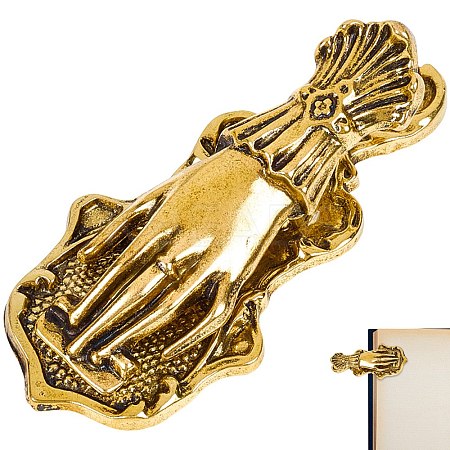 Alloy Hand Shaped Bookmark Clip AJEW-CP0006-94A-AG-1