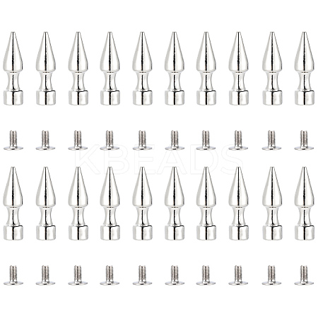 20Pcs Zinc Alloy Spikes Screwback Studs FIND-GF0008-53A-1