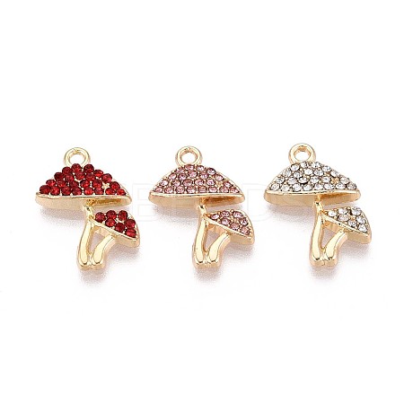 Rack Plating Alloy Rhinestone Pendants PALLOY-T091-27M-G-1