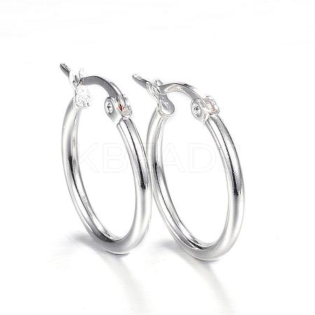 304 Stainless Steel Hoop Earrings STAS-F034-20B-1