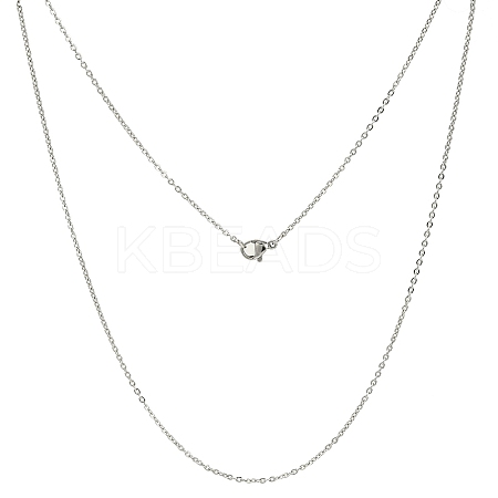 Tarnish Resistant Classic Plain 304 Stainless Steel Mens Womens Cable Chains Necklaces LS-STAS-S029-02-1