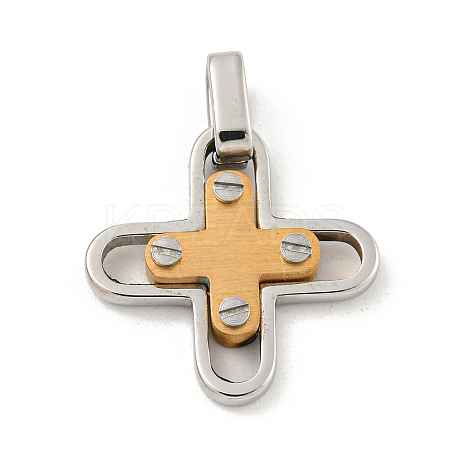 Ion Plating(IP) 304 Stainless Steel Pendants STAS-F307-17GP-1
