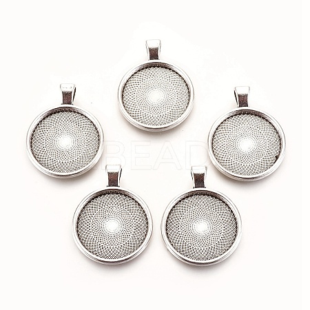 Tibetan Style Alloy Pendant Cabochon Settings LS-TIBE-R295-055AS-LF-1
