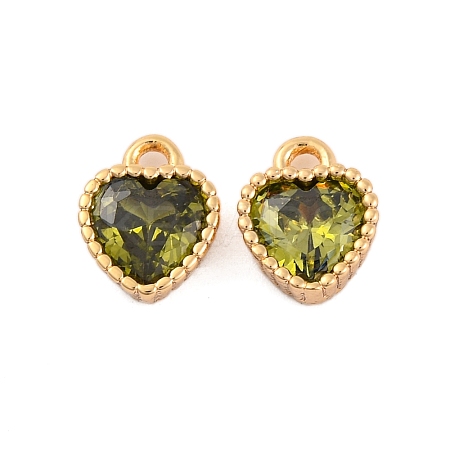 Brass Micro Pave Cubic Zirconia Charms KK-Z066-02G-1