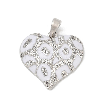 Brass Micro Pave Clear Cubic Zirconia Pendants KK-R221-01P-02-1