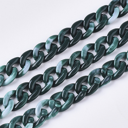 Acrylic Handmade Curb Chains SACR-N006-02E-1