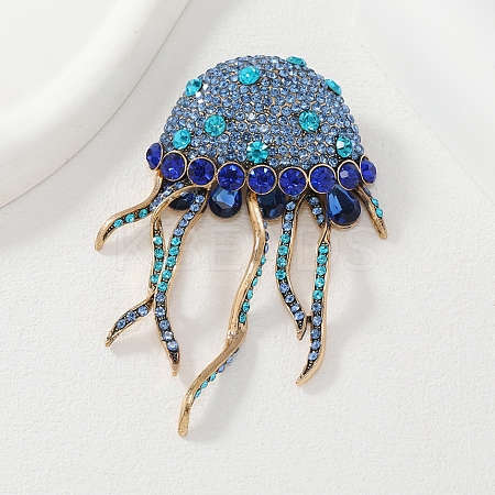 Jellyfish Alloy Rhinestones Tassel Brooches JEWB-S022-11A-1
