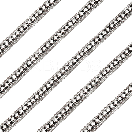 2.5 Yards Stainless Steel Rivet Studed Cord with Adhesive Back OCOR-FG0002-34A-1
