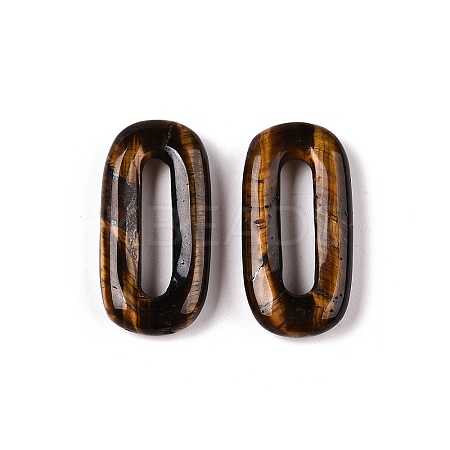 Natural Tiger Eye Oval Pendants G-N342-105N-1