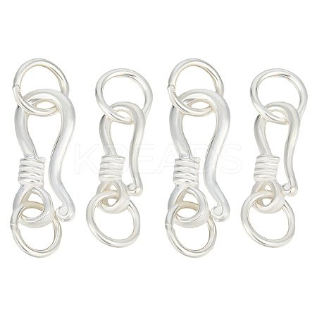 4Pcs 2 Styles 925 Sterling Silver S-Shaped Hook Clasps STER-GO0001-16-1
