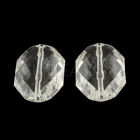 Faceted Hexagon Transparent Acrylic Beads X-TACR-R126-A01-1