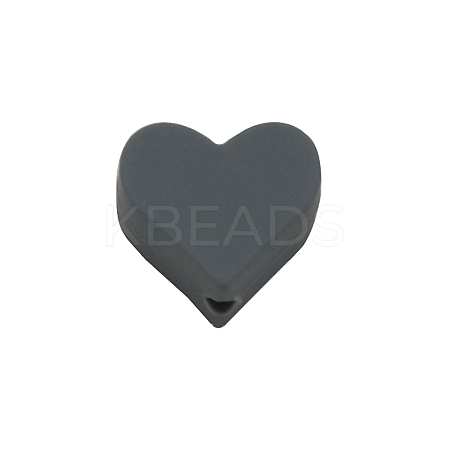 Heart Food Grade Eco-Friendly Silicone Beads LS-SIL-WH0013-56G-1
