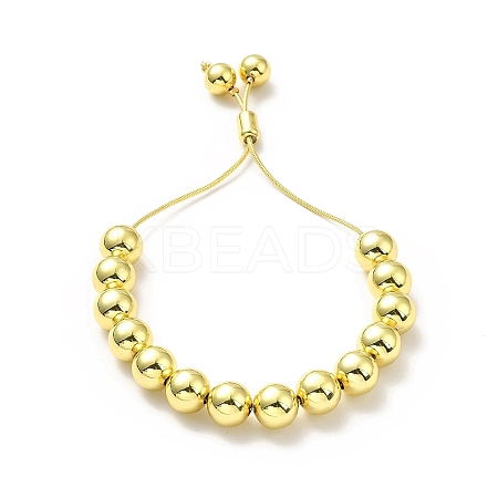 Rack Plating Brass Round Bead Slider Bracelets for Women LS-BJEW-M232-01G-D-1