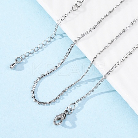 Brass Link Chain Necklaces for Women NJEW-D302-13P-1