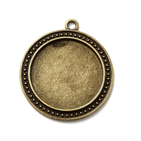 Vintage Tibetan Style Alloy Pendant Cabochon Bezel Settings X-TIBEP-M018-88AB-NF-1