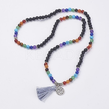 Natural Gemstone Beads Necklaces LS-NJEW-F147-A01-1