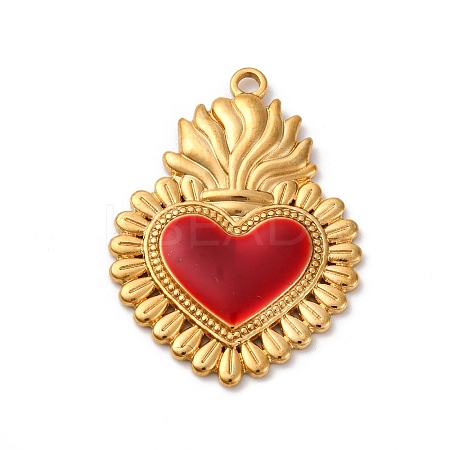 304 Stainless Steel Enamel Pendants STAS-D362-01G-05-1