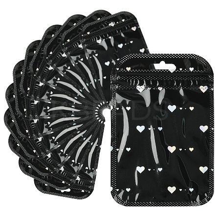 50Pcs Rectangle Glitter Holographic Plastic Yin-yang Zip Top Gift Bags OPP-YW0001-09B-1
