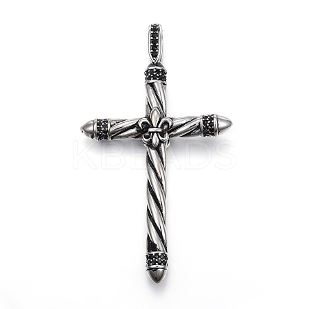 316 Surgical Stainless Steel Rhinestone Big Pendants STAS-P145-02AS-1