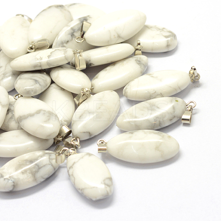 Horse Eye Natural Howlite Pendants G-Q363-18-1